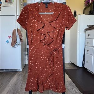 Forever 21 Polkadot Ruffle Wrap Dress